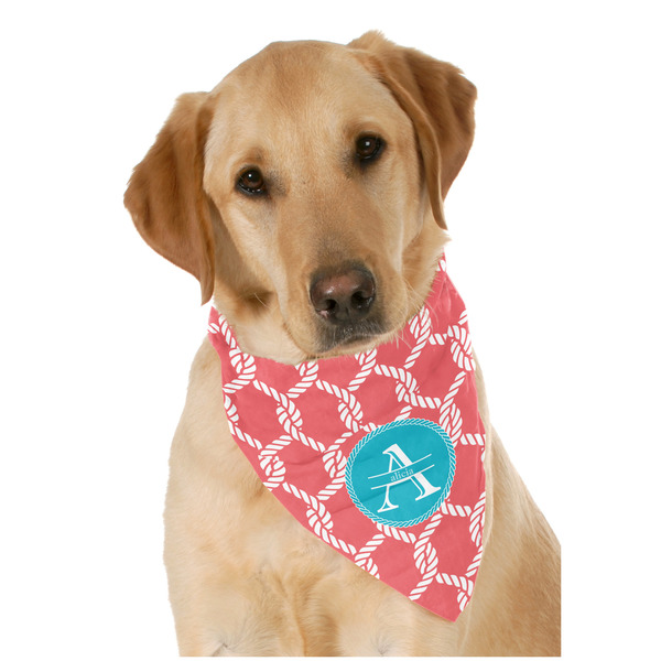Custom Linked Rope Dog Bandana Scarf w/ Name and Initial