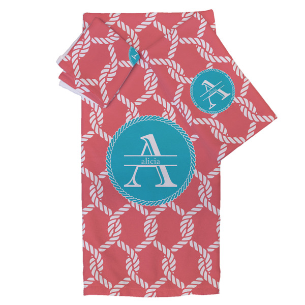 Custom Linked Rope Bath Towel Set - 3 Pcs (Personalized)