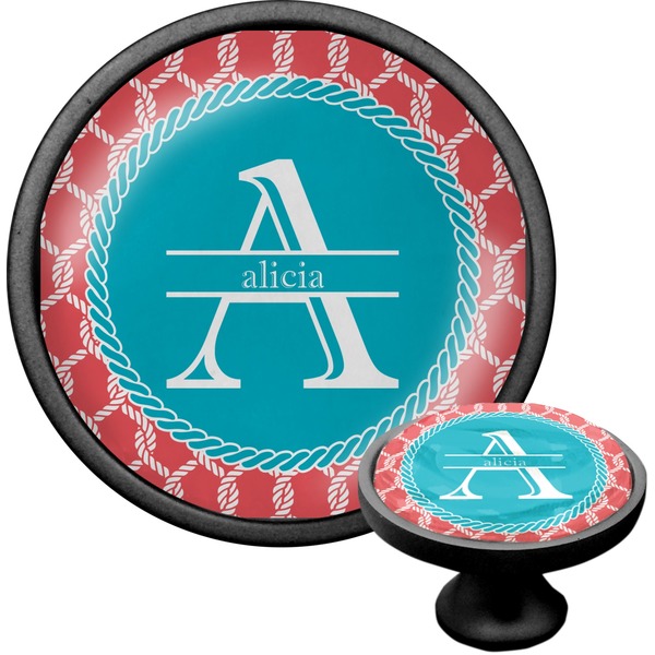 Custom Linked Rope Cabinet Knob (Black) (Personalized)