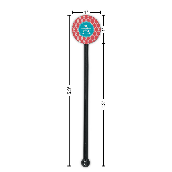 Linked Rope Black Plastic 5.5" Stir Stick - Round - Dimensions