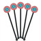 Linked Rope Black Plastic 5.5" Stir Stick - Round - Fan View
