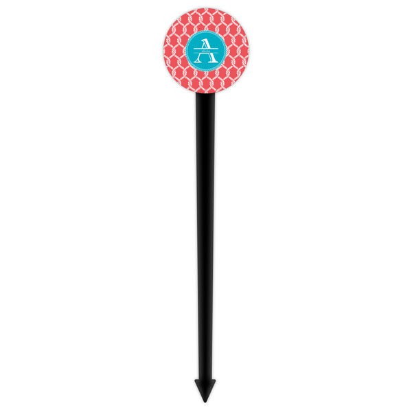 Linked Rope Black Plastic 6" Food Pick - Round - Single Pick