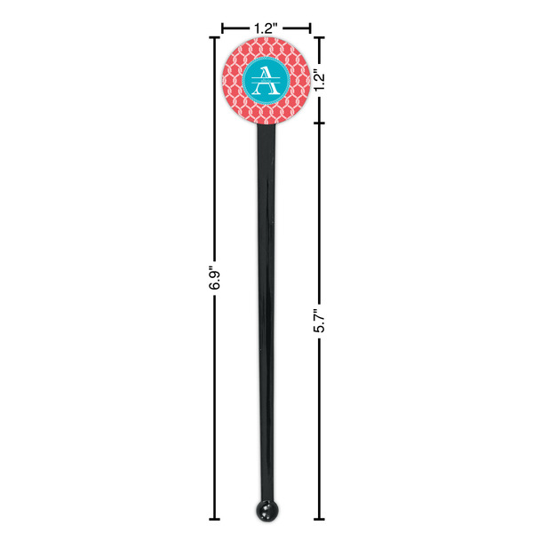 Linked Rope Black Plastic 7" Stir Stick - Round - Dimensions