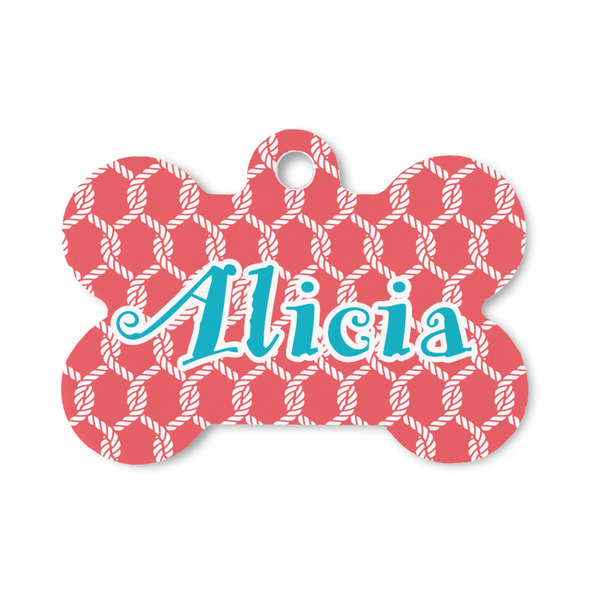 Custom Linked Rope Bone Shaped Dog ID Tag - Small (Personalized)