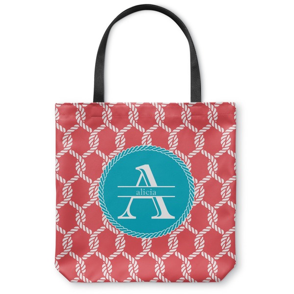 Custom Linked Rope Canvas Tote Bag - Large - 18"x18" (Personalized)