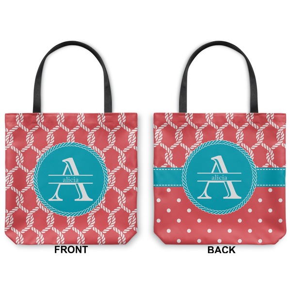 Linked Rope Canvas Tote - Front and Back