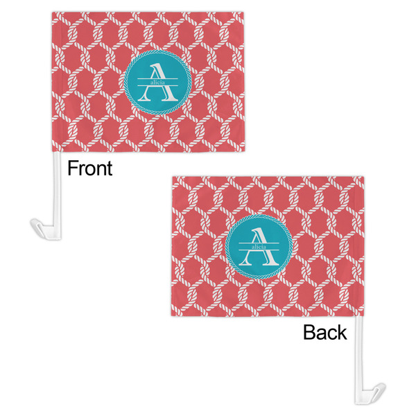 Linked Rope Car Flag - 11" x 8" - Front & Back View