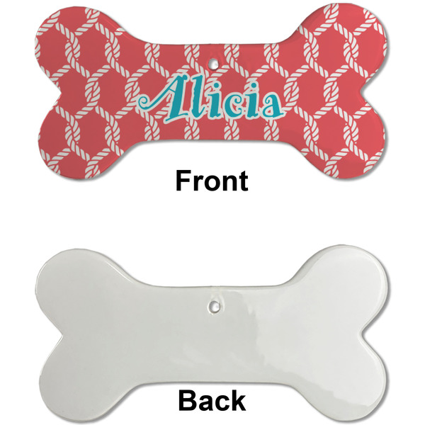 Linked Rope Ceramic Flat Ornament - Bone Front & Back Single Print (APPROVAL)