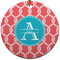 Linked Rope Round Ceramic Ornament w/ Name and Initial