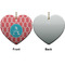 Linked Rope Ceramic Flat Ornament - Heart Front & Back (APPROVAL)