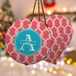 Linked Rope Ceramic Ornament w/ Name and Initial