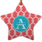 Linked Rope Star Ceramic Ornament w/ Name and Initial