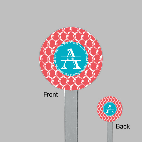 Linked Rope Clear Plastic 7" Stir Stick - Round - Front & Back