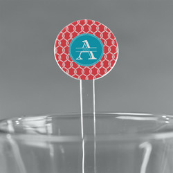 Linked Rope 5.5" Round Plastic Stir Sticks - Clear (Personalized)