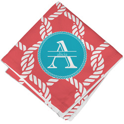 Linked Rope Cloth Cocktail Napkin - Single w/ Name and Initial