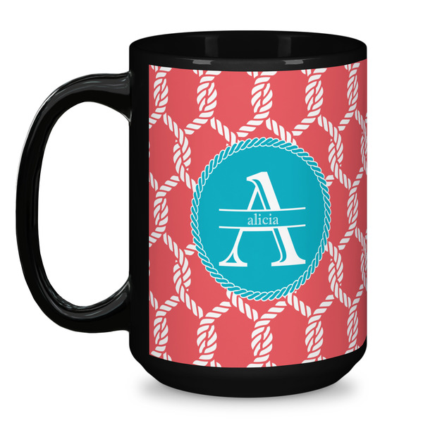 Linked Rope Coffee Mug - 15 oz - Black