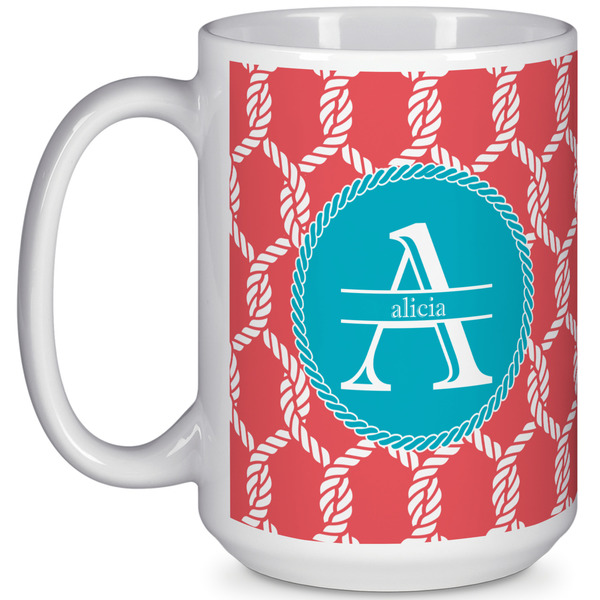 Custom Linked Rope 15 Oz Coffee Mug - White (Personalized)