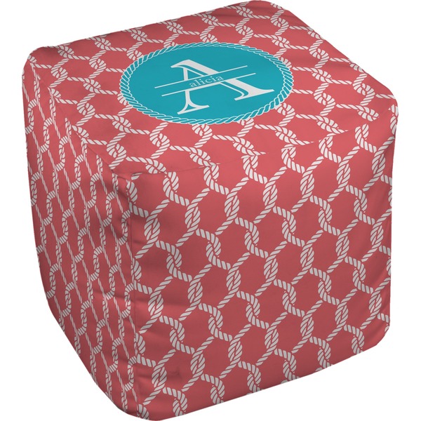 Custom Linked Rope Cube Pouf Ottoman (Personalized)