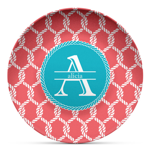 Custom Linked Rope Microwave Safe Plastic Plate - Composite Polymer (Personalized)