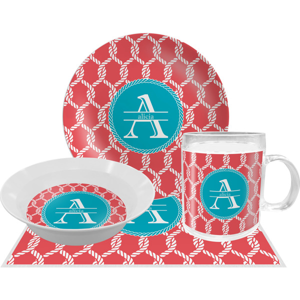 Custom Linked Rope Dinner Set - Single 4 Pc Setting w/ Name and Initial