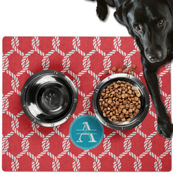 Linked Rope Dog Food Mat - Large w/ Name and Initial