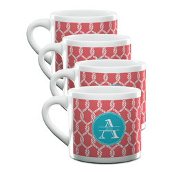 Linked Rope Double Shot Espresso Cups - Set of 4 (Personalized)
