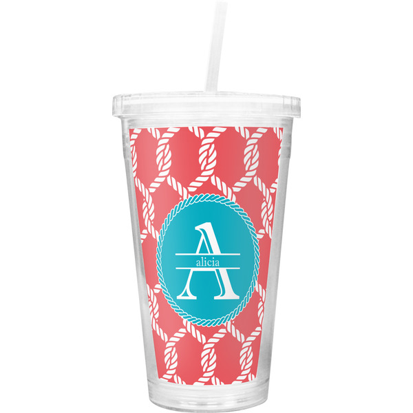 Custom Linked Rope Double Wall Tumbler with Straw (Personalized)