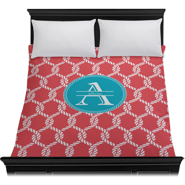 Linked Rope Duvet Cover - Queen - On Bed - No Prop