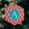 Linked Rope Frosted Glass Ornament - Hexagon (Lifestyle)