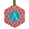Linked Rope Frosted Glass Ornament - Hexagon