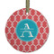 Linked Rope Frosted Glass Ornament - Round