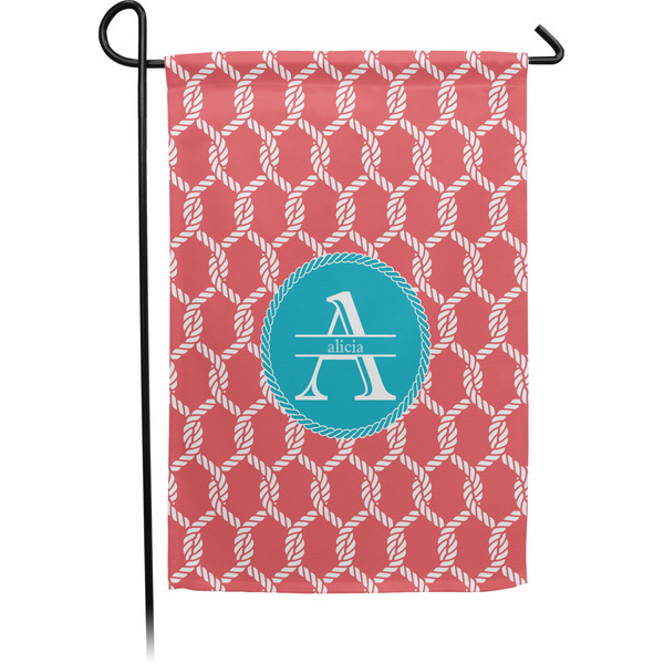 Custom Linked Rope Small Garden Flag - Single Sided w/ Name and Initial