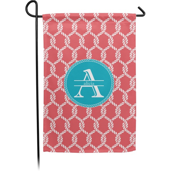Custom Linked Rope Small Garden Flag - Double Sided w/ Name and Initial