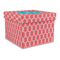 Linked Rope Gift Box with Lid - Canvas Wrapped - Large (Personalized)