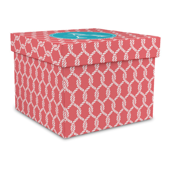 Custom Linked Rope Gift Box with Lid - Canvas Wrapped - Large (Personalized)