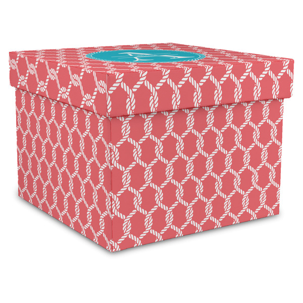 Custom Linked Rope Gift Box with Lid - Canvas Wrapped - X-Large (Personalized)