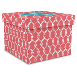Linked Rope Gift Box with Lid - Canvas Wrapped - XX-Large (Personalized)