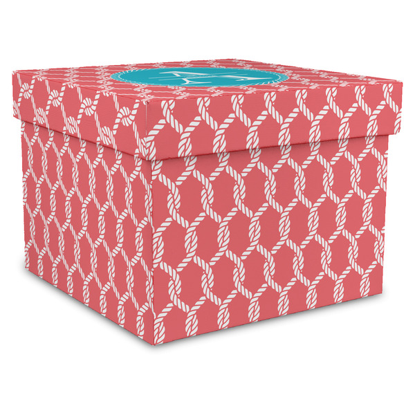 Custom Linked Rope Gift Box with Lid - Canvas Wrapped - XX-Large (Personalized)