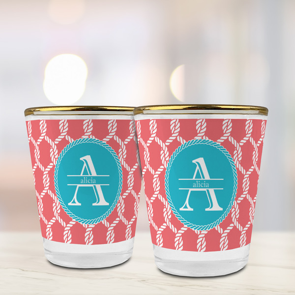 Linked Rope Glass Shot Glass - with gold rim - LIFESTYLE