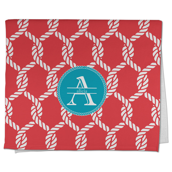 Custom Linked Rope Kitchen Towel - Poly Cotton w/ Name and Initial