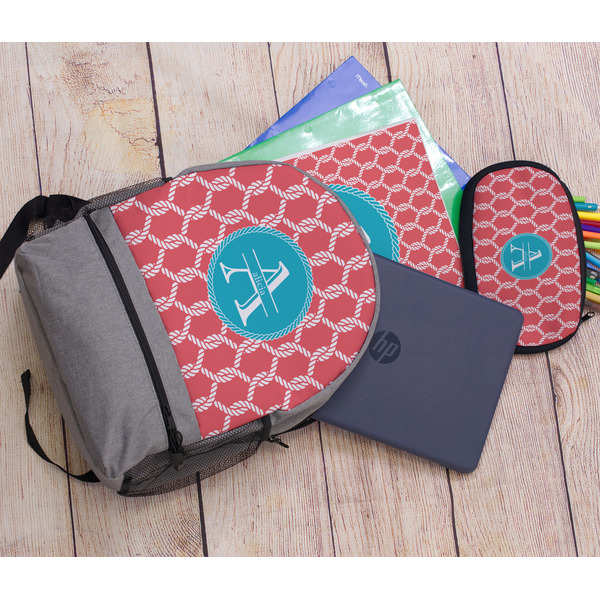 Linked Rope Large Backpack - Gray - With Stuff