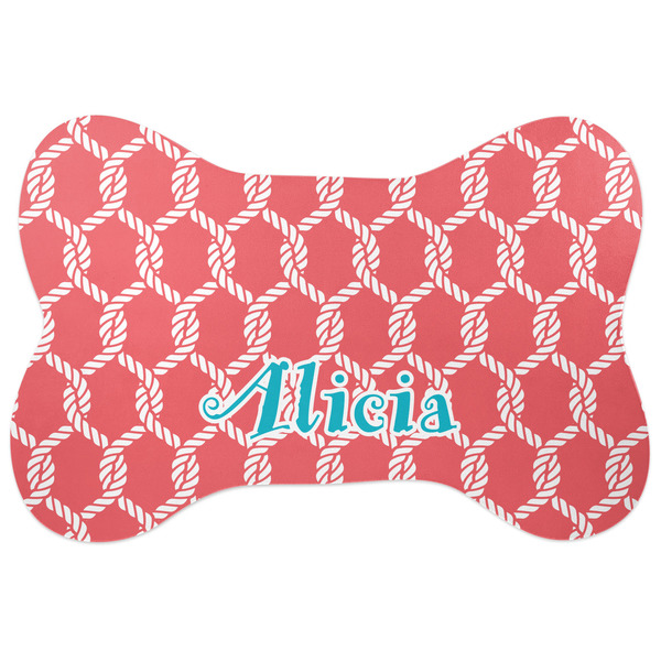 Custom Linked Rope Bone Shaped Dog Food Mat (Personalized)