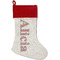 Linked Rope Linen Stockings w/ Red Cuff - Front