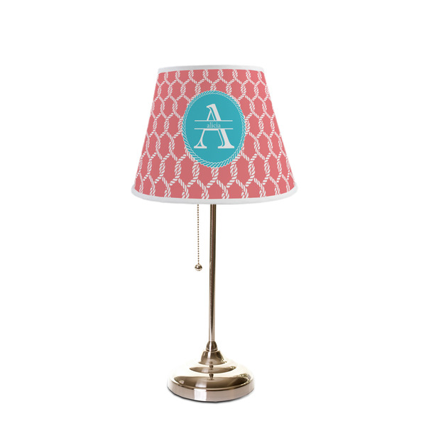 Linked Rope Poly Film Empire Lampshade - On Stand