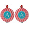 Linked Rope Metal Ball Ornament - Front and Back