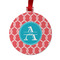 Linked Rope Metal Ball Ornament - Double Sided w/ Name and Initial