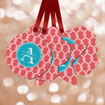 Linked Rope Metal Ornaments - Double Sided w/ Name and Initial