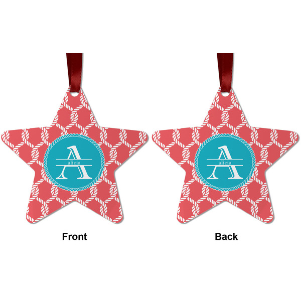 Linked Rope Metal Star Ornament - Front and Back