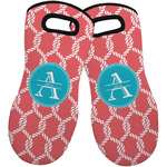 Linked Rope Neoprene Oven Mitts - Set of 2 w/ Name and Initial