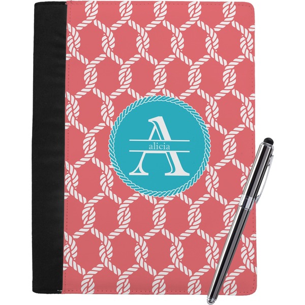 Custom Linked Rope Notebook Padfolio - Large w/ Name and Initial